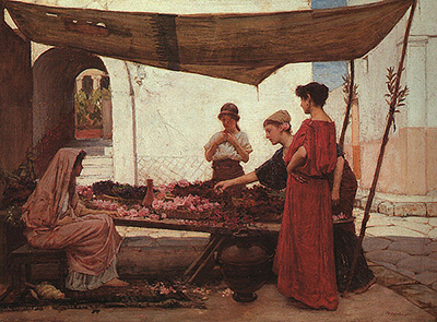 A Grecian Flower Market John William Waterhouse